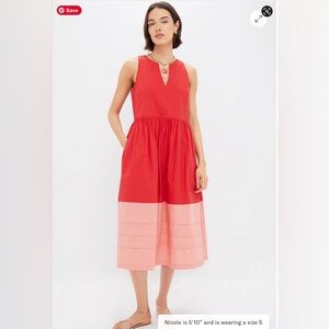 Tuckernuck Poppy and Coral Colorblock Cotton Elsie Dress XXL EUC